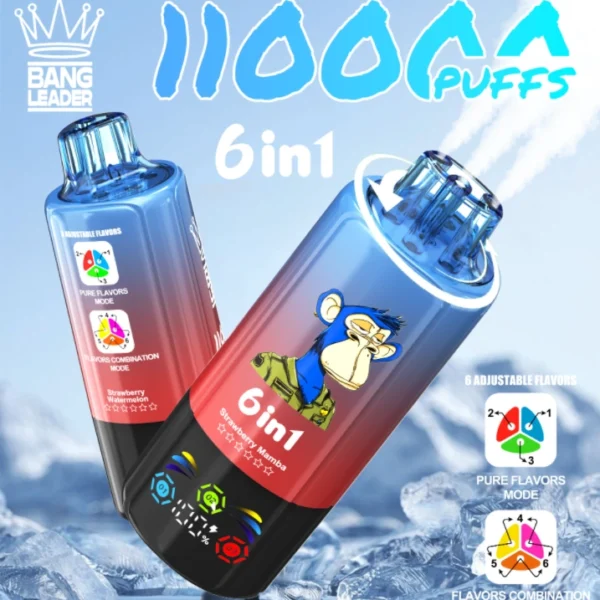 Bang Leader 110000 Puffs 6-v-1 enkratni vape | Maksimalni okus, trojna mrežasta tuljava, polnilno | z LED zaslonom