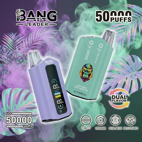 Bang Leader 50000 Puffs Dual Pod sistem | Prilagodljiva polnilna elektronska cigareta s pretokom zraka